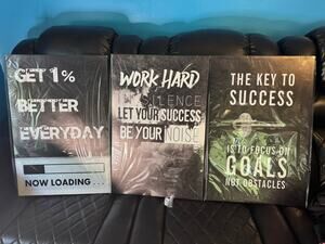 Unbranded Motivational Wall Art Set Unisex Black White Canvas Prints 3-Piece